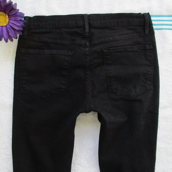 FRAME Denim Black Jeans Size 27 Skinny Distressed - Picture 8 of 13
